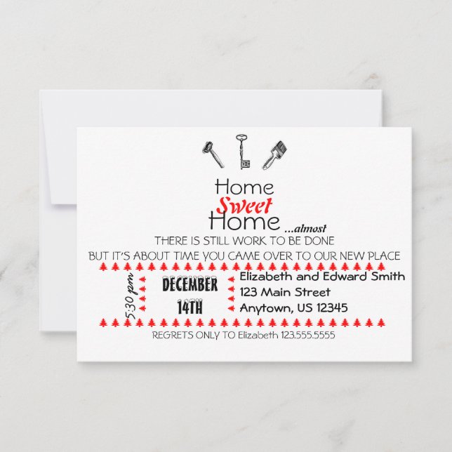Invitación casera dulce casera (Anverso)