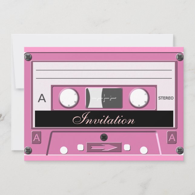 Invitación Casete rosa_ (Anverso)