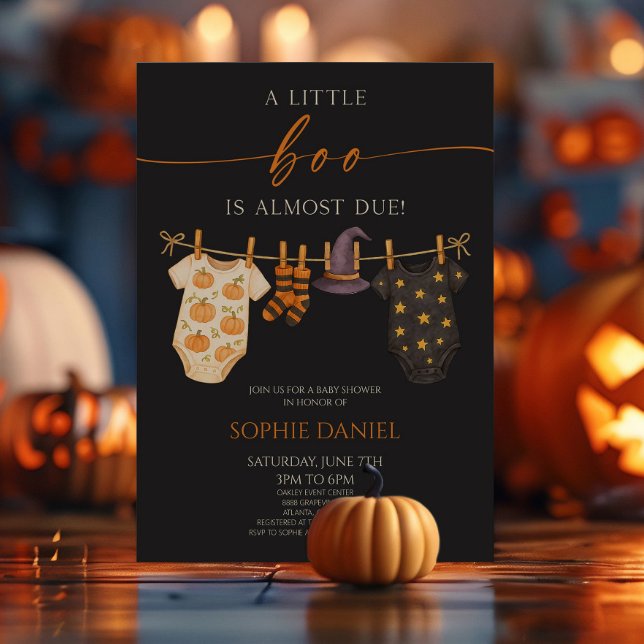 Invitación ¡Casi Se Debe Un Pequeño Boo! Baby Shower de Hallo (Subido por el creador)