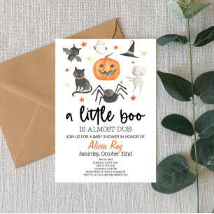 Invitación ¡Casi Se Debe Un Pequeño Boo! Halloween de Baby Sh
