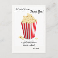 Casilla de palomitas de maíz Gracias Nota