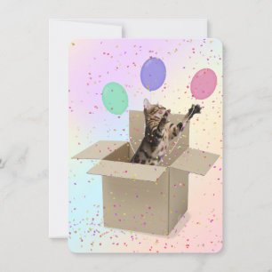 Invitación Casilla del gato Bengal de la fiesta de cumpleaños