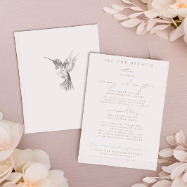 Invitación Casillas de envoltura de Boda Hummingbird rosa