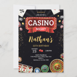 Invitación Casino Birthday