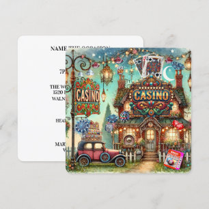 INVITACIÓN CASINO . CARTAS. BINGO