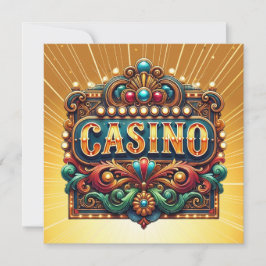 INVITACIÓN CASINO . CARTAS. BINGO