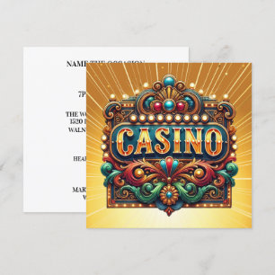INVITACIÓN CASINO . CARTAS. BINGO