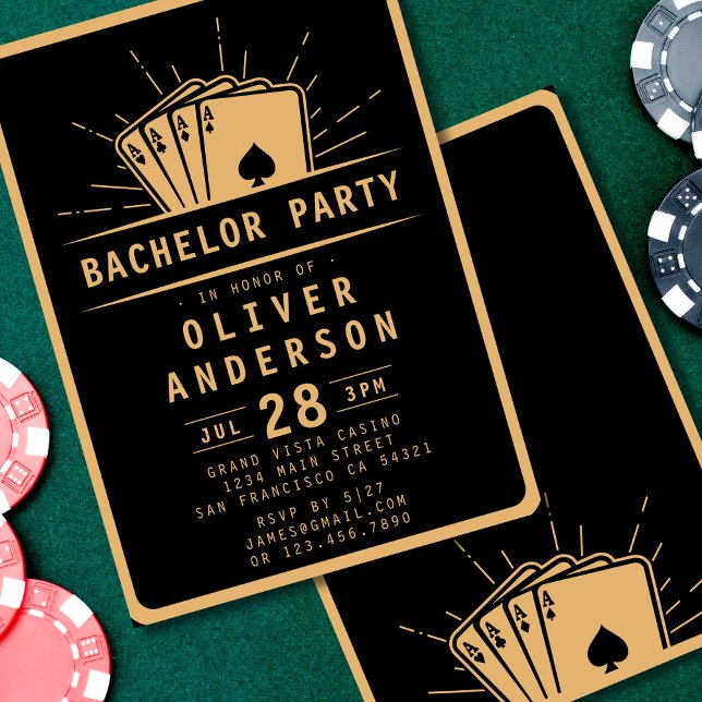 Invitación Casino de cartas de póquer de Bachelor Party moder (Subido por el creador)