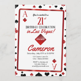 Invitación Casino de Las Vegas 21º cumpleaños | Juego de tarj