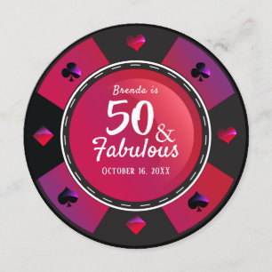 Invitación Casino de Las Vegas 50 y fabulosa fiesta de cumple