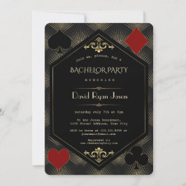 Invitación Casino Gold Black Gatsby 20s Bachelor Party
