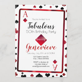 Invitación Casino Las Vegas 50 y fabuloso cumpleaños