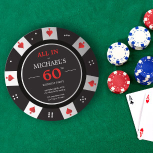 Invitación Casino Las Vegas Poker Chip 60 cumpleaños