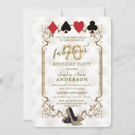 Invitación Casino Night Art Deco 70 y fabuloso cumpleaños
