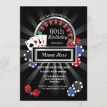 Invitación Casino Night Las Vegas Birthday Silver Fiesta<br><div class="desc">Diseño del Fiesta nocturno Casino Silver. Perfecto para cualquier cumpleaños de edad. Simplemente cambie el texto para que se ajuste a su fiesta. Se incluye la impresión posterior.</div>