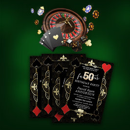 Invitación Casino Night Poker 50 y Fabulosa fiesta de cumplea