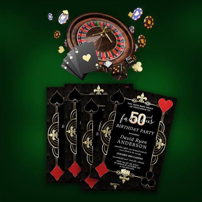Invitación Casino Night Poker 50 y Fabulosa fiesta de cumplea (Subido por el creador)