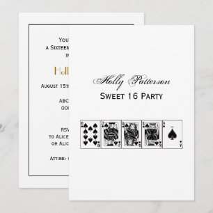 Invitación Casino Night Poker Royal Straight Flush Spades