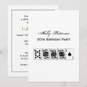 Invitación Casino Night Poker Royal Straight Flush Spades