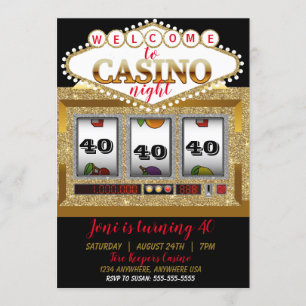 Invitación casino tragaperras máquina las Vegas casino noche