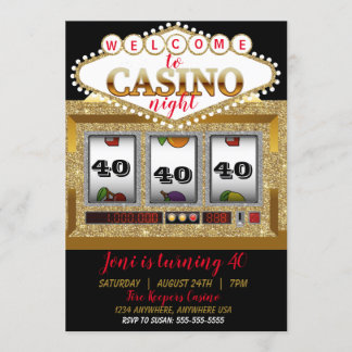 Invitación casino tragaperras máquina las Vegas casino noche