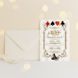 Invitación Casino Vegas Art Deco 100 y fabuloso cumpleaños