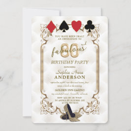 Invitación Casino Vegas Art Deco 80 y fabuloso cumpleaños