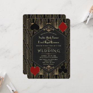 Invitación Casono Roaring 20s Great Gatsby Art Deco Wedding