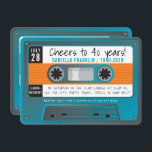 Invitación CASSETTE CINTA moderna disco cumpleaños aqua gris<br><div class="desc">por kat massard >>> https://linktr.ee/simplysweetpaperie <<< Un diseño de cinta retro para tu BIRTHDAY - diseño original perfecto para un TIP fiesta vintage o disco de 70 o 80's: 1. Para cambiar/mover gráficos y fuentes y añadir más texto, pulse el botón "personalizar". - - - - - - - -...</div>