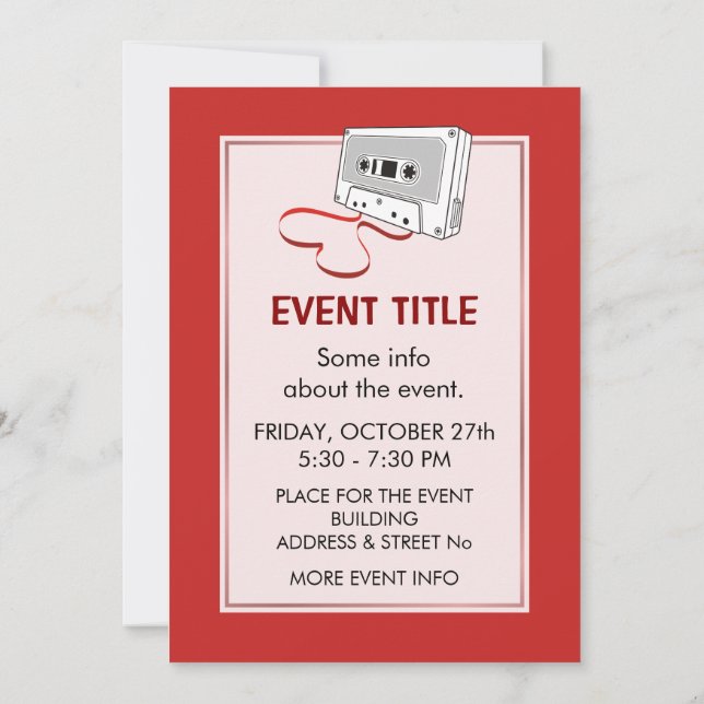 Invitación Cassette de audio (Reverso)