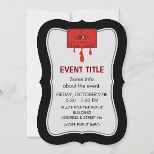Invitación Cassette del corazón rojo