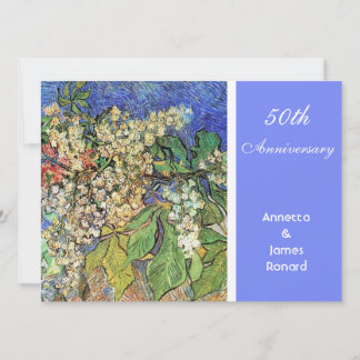 Invitación Castaños en flor Ramas, Van Gogh.