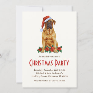 Invitación Castigo en un Fiesta de Navidades de perros blanco