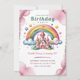 Invitación Castillo de Arcoíris Encantado
