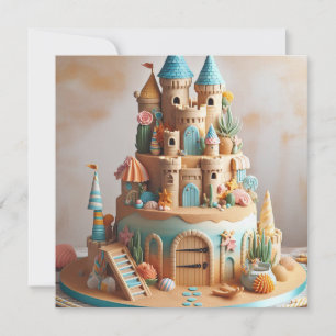 INVITACIÓN CASTILLO DE ARENA TEMÁTICO NIÑOS CUMPLEAÑOS