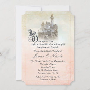 Invitación Castillo de Boda del Libro de Cuentos de Hadas Soñ