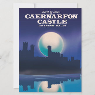 Invitación Castillo de Caernarfon, afiche de viaje de Gwynedd