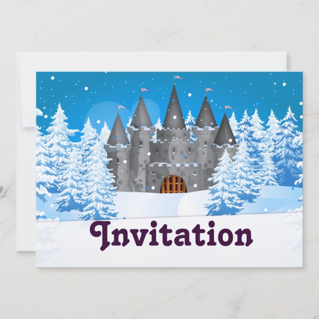 Invitación castillo de cola blanca Winter (Anverso)