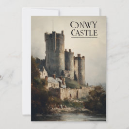 Invitación Castillo de Conwy Gales Impresión de Pintura al Ól