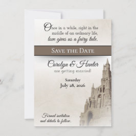 Invitación Castillo de cuento de hadas Boda Salva la Fecha