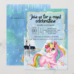 Invitación Castillo de cuento de hadas de invierno de la prin