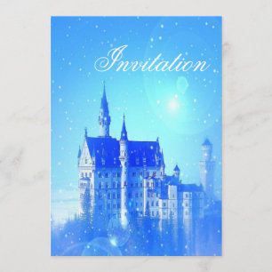 Invitación castillo de cuento de hadas fiesta princesa
