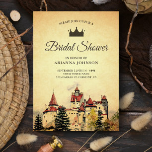 Invitación Castillo de Cuento de Hadas Vintage para Despedida