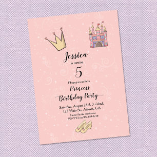 Invitación Castillo de juego de cumpleaños de Princesa
