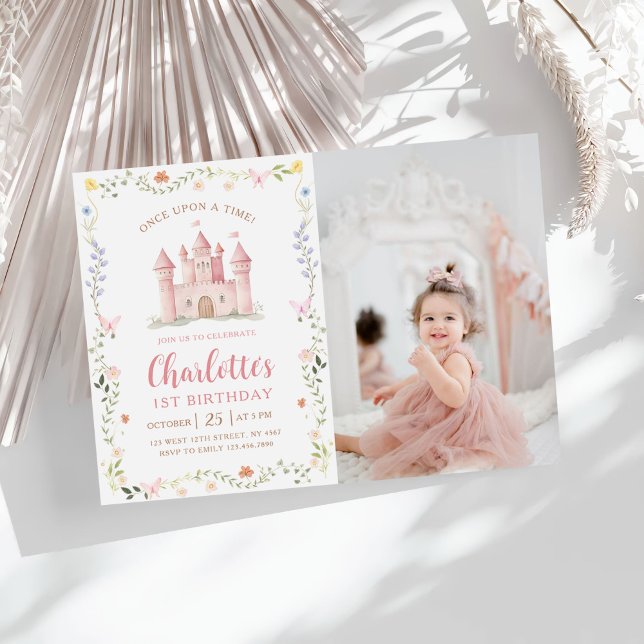 Invitación Castillo de la Princesa de Flores Silvestres Foto  (Subido por el creador)