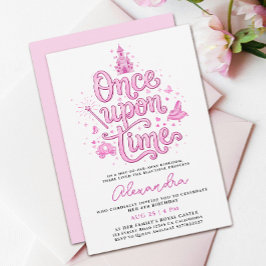 Invitación Castillo de la Princesa Rosa Bonita Érase Una Vez