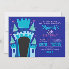 Invitación CASTILLO DE PRINCESA CASA DE SALTOS Festejo de Cum
