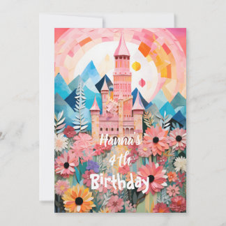 Invitación Castillo de Princesa Mágica Plegado