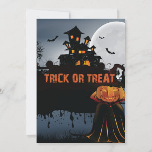 Invitación castillo de truco o trato