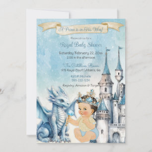 Invitación Castillo del Príncipe Real Corona de Dragón Azul D